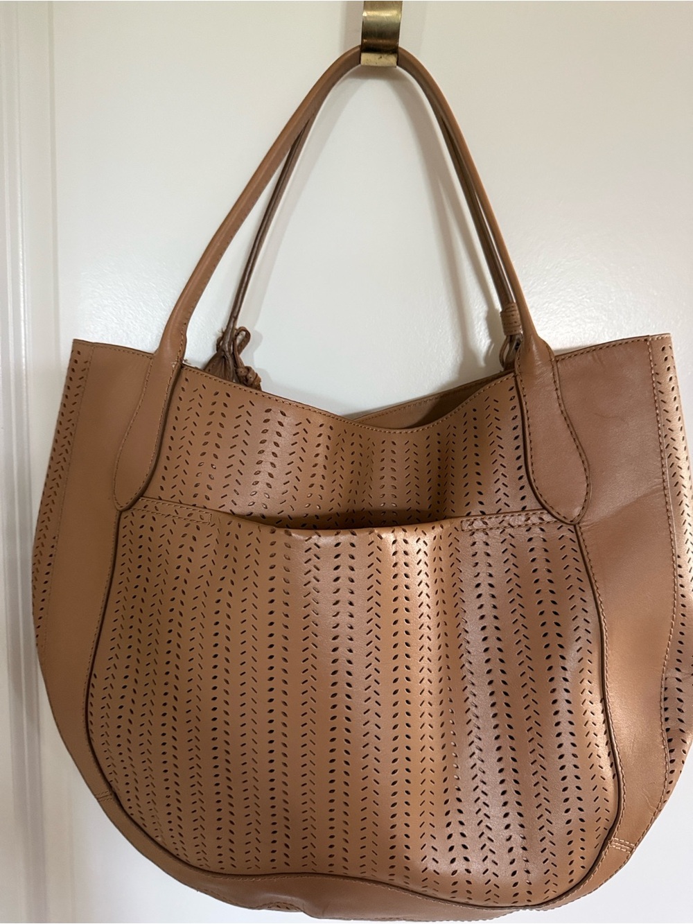 FRYE Perforated Tan Leather Tote Bag - Everyday Carry